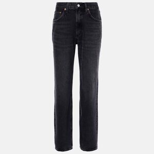 AGOLDE Riley Long Straight Leg Jeans – Black Wash | Size 32